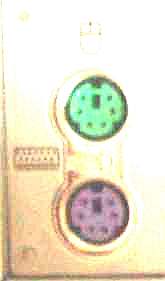Abbildung 31: PS/2-Schnittstelle für Maus (grün) und Tastatur (violett)