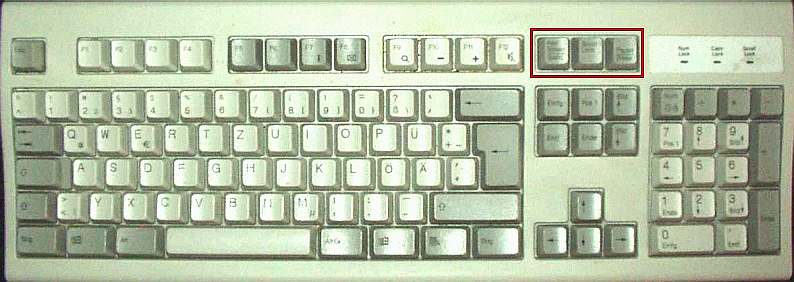 Abbildung 50: Dreierblock der Tastatur
