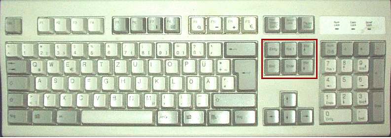 Abbildung 51: Sechserblock der Tastatur