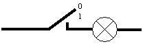 Abbildung 2: Schalter aus (er steht auf 0), die Lampe leuchtet nicht
